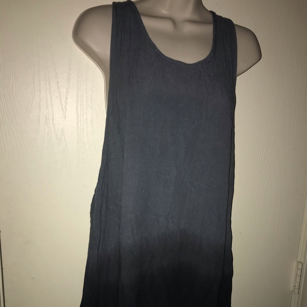Raya Sun Dress Gray to Black Crocheted Racer back Size L